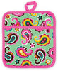 Mint & Pink Paisley Potholder Gift Set